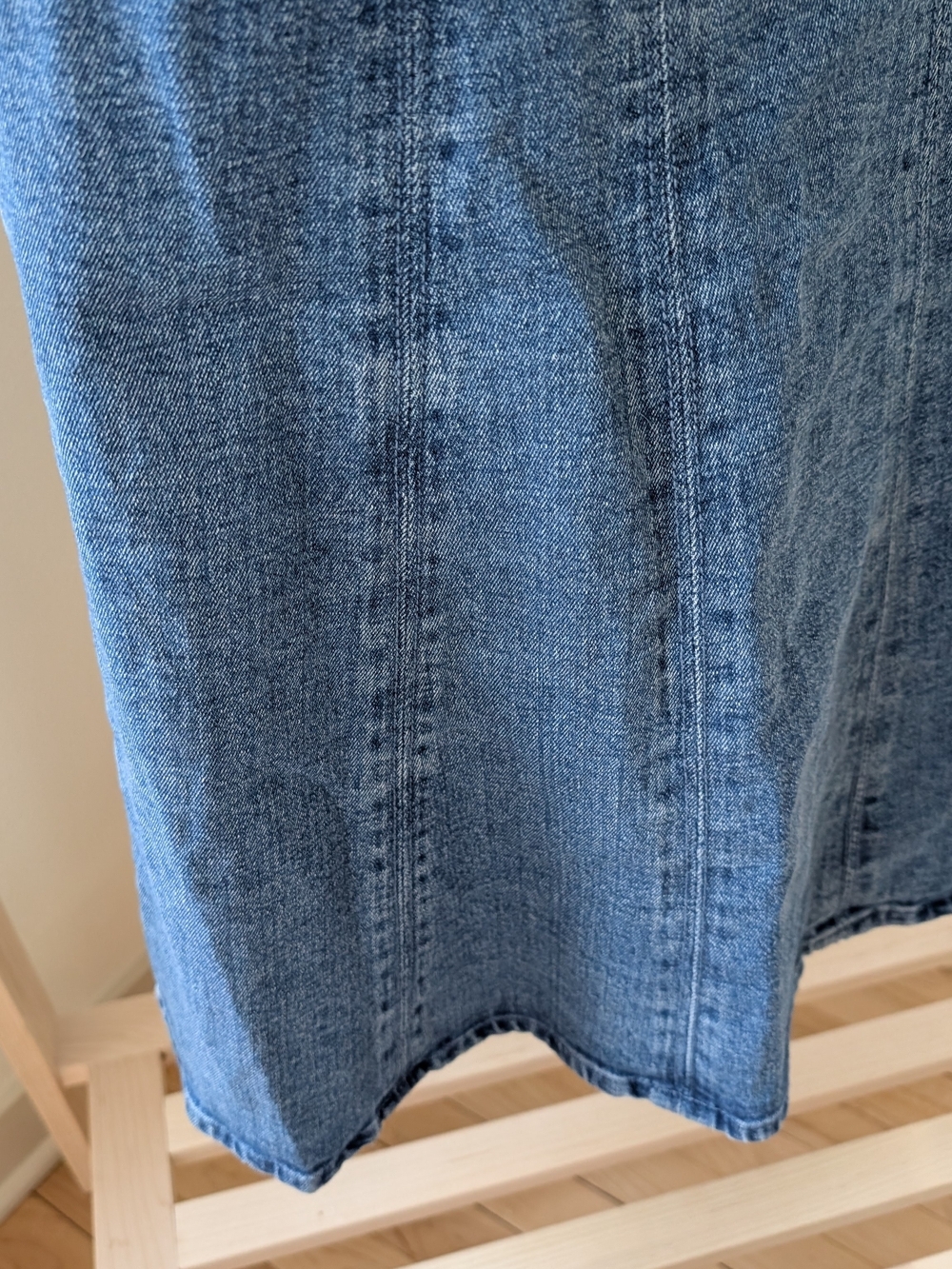 Abercrombie & Fitch Mila Squareneck Denim Mini Dress In Medium Wash - M - Picture 8 of 10